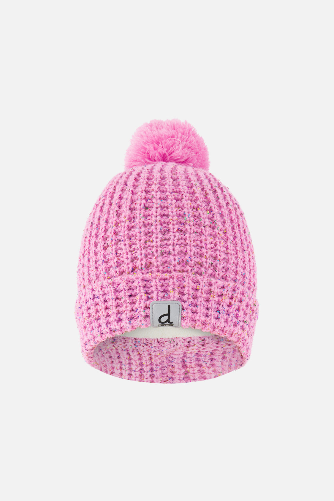 Winter Knit Hat With Pompom Pink - J10Z13_06240