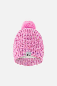 Winter Knit Hat With Pompom Pink - J10Z13_06240