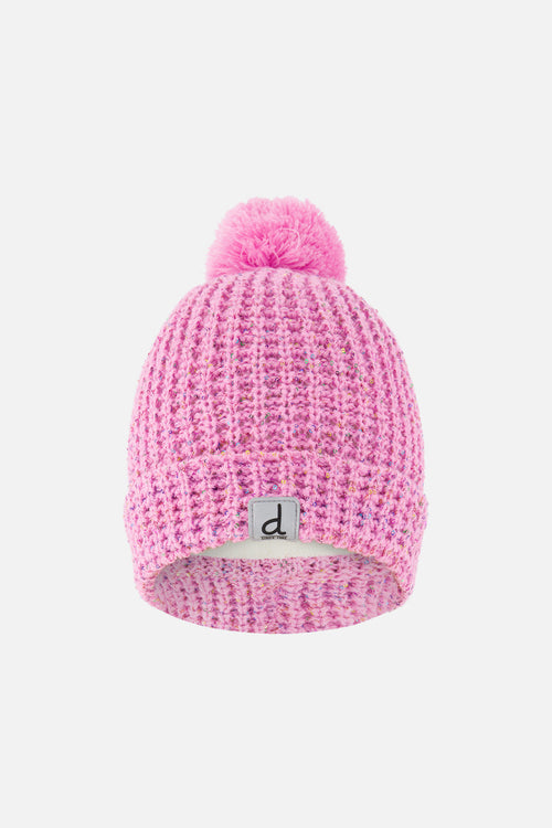Winter Knit Hat With Pompom Pink - J10Z13_06240