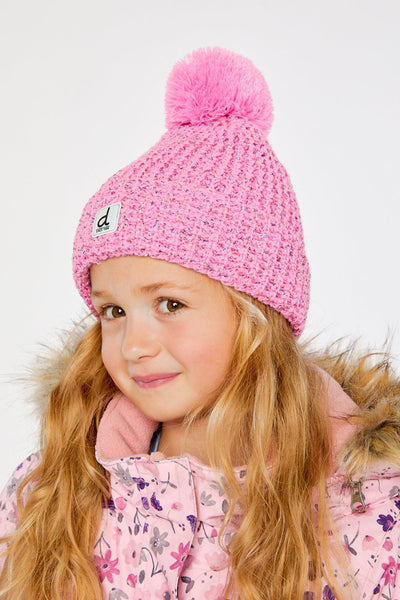 Winter Knit Hat With Pompom Pink - J10Z13_06240