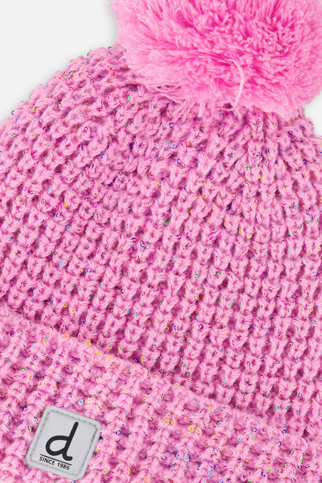Winter Knit Hat With Pompom Pink - J10Z13_06240