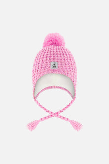 Baby Winter Peruvian Knit Hat With Pompom Pink - J10Z14B_06240