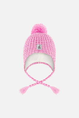 Baby Winter Peruvian Knit Hat With Pompom Pink - J10Z14B_06240