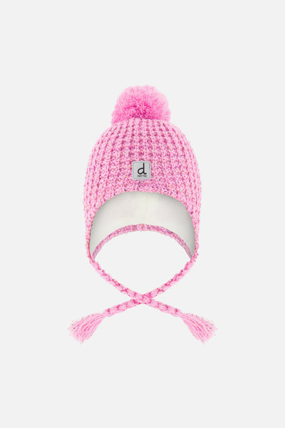 Baby Winter Peruvian Knit Hat With Pompom Pink - J10Z14B_06240