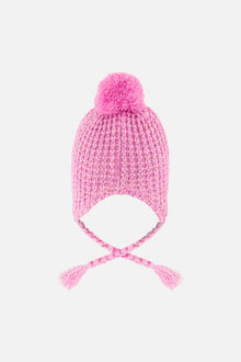 Baby Winter Peruvian Knit Hat With Pompom Pink - J10Z14B_06240