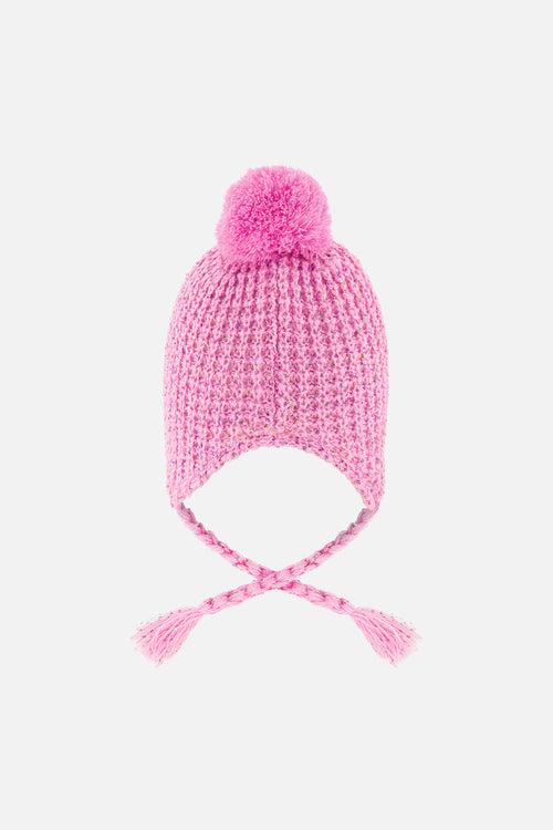 Baby Winter Peruvian Knit Hat With Pompom Pink - J10Z14B_06240