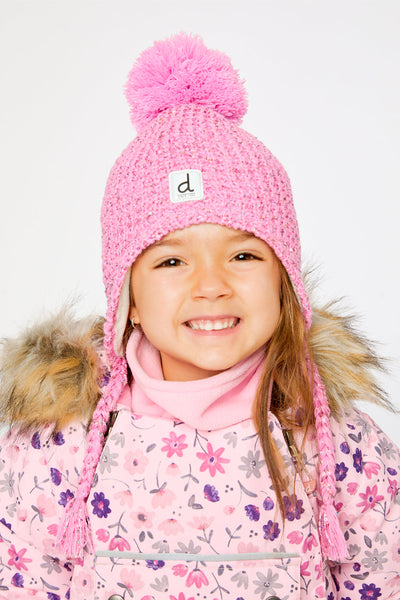 Winter Peruvian Knit Hat With Pompom Pink Multicolored Details - J10Z14_06240