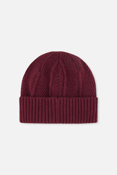 Winter Knit Hat Burgundy - J10Z24_07610