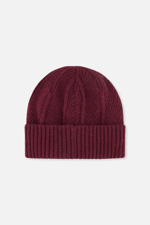 Winter Knit Hat Burgundy - J10Z24_07610