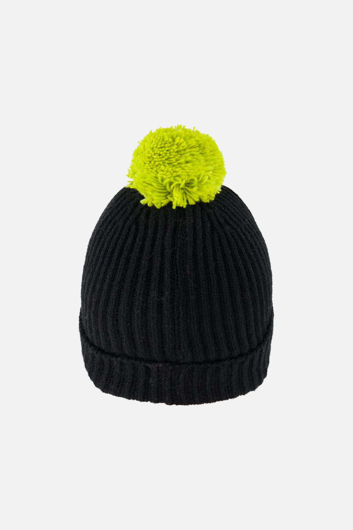 Winter Knit Hat With Pompom Black And Green - J10Z27_09990