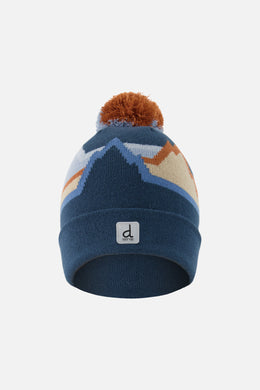 Winter Knit Hat With Pompom Blue Mountain Jacquard - J10Z30_1J075