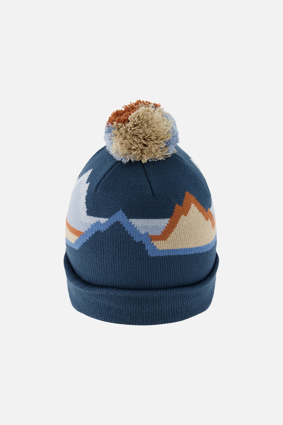 Winter Knit Hat With Pompom Blue Mountain Jacquard - J10Z30_1J075