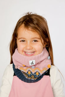 Winter Knit Neckwarmer Pink And Blue Jacquard - J10Z37_1J065
