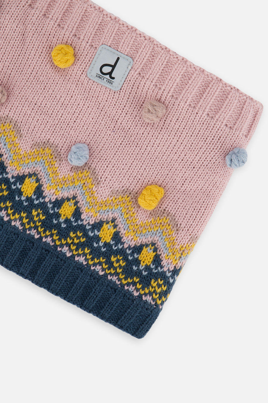 Winter Knit Neckwarmer Pink And Blue Jacquard - J10Z37_1J065