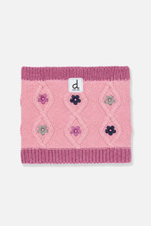 Winter-Strick-Schlupfschal in Pink und Mauve