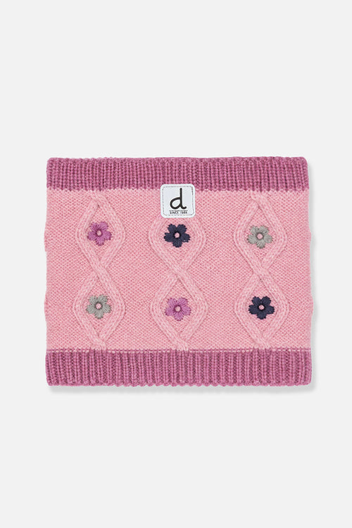 Winter Knit Neckwarmer Pink And Mauve