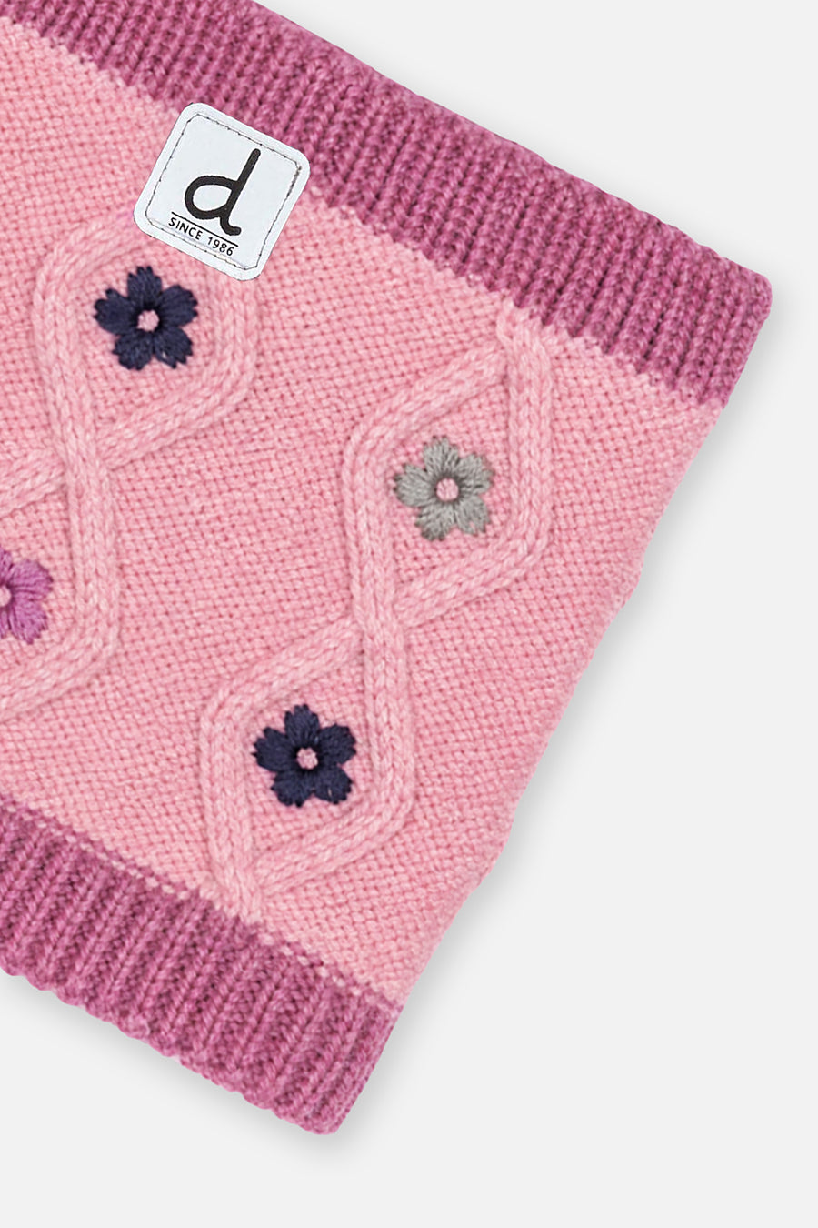 Winter Knit Neckwarmer Pink And Mauve