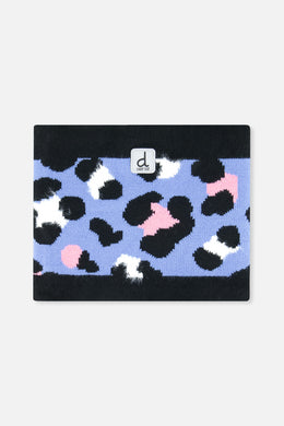 Winter Knit Neckwarmer Blue Leopard Print - J10Z39_1J080