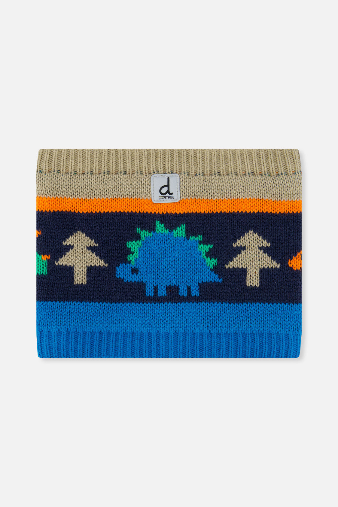 Winter Knit Neckwarmer Blue Dinosaur Print - J10Z40_1J077