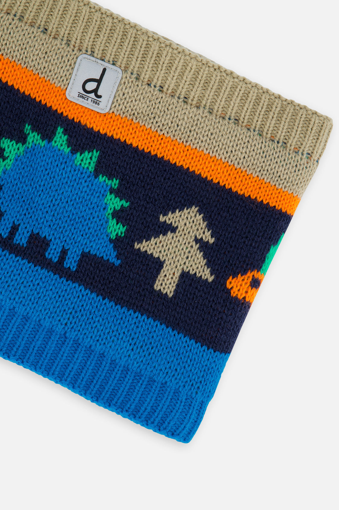 Winter Knit Neckwarmer Blue Dinosaur Print - J10Z40_1J077