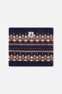 Baby Winter Knit Neckwarmer Blue And Red Jacquard - J10Z41B_1J073