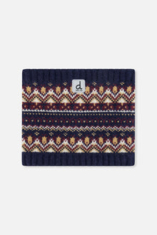Baby Winter Knit Neckwarmer Blue And Red Jacquard - J10Z41B_1J073