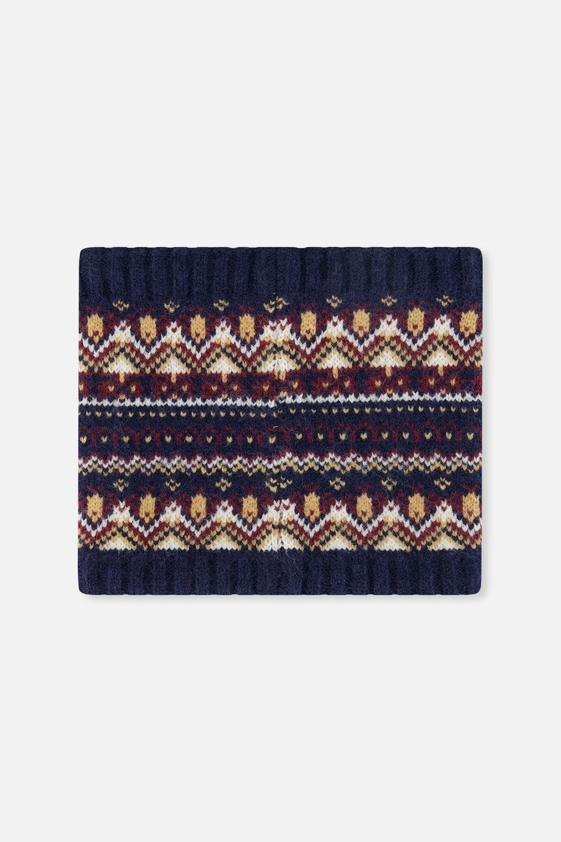 Baby Winter Knit Neckwarmer Blue And Red Jacquard - J10Z41B_1J073