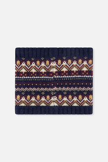 Baby Winter Knit Neckwarmer Blue And Red Jacquard - J10Z41B_1J073