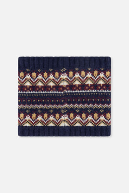 Baby Winter Knit Neckwarmer Blue And Red Jacquard - J10Z41B_1J073