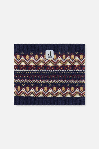 Winter Knit Neckwarmer Blue And Red Jacquard - J10Z41_1J073