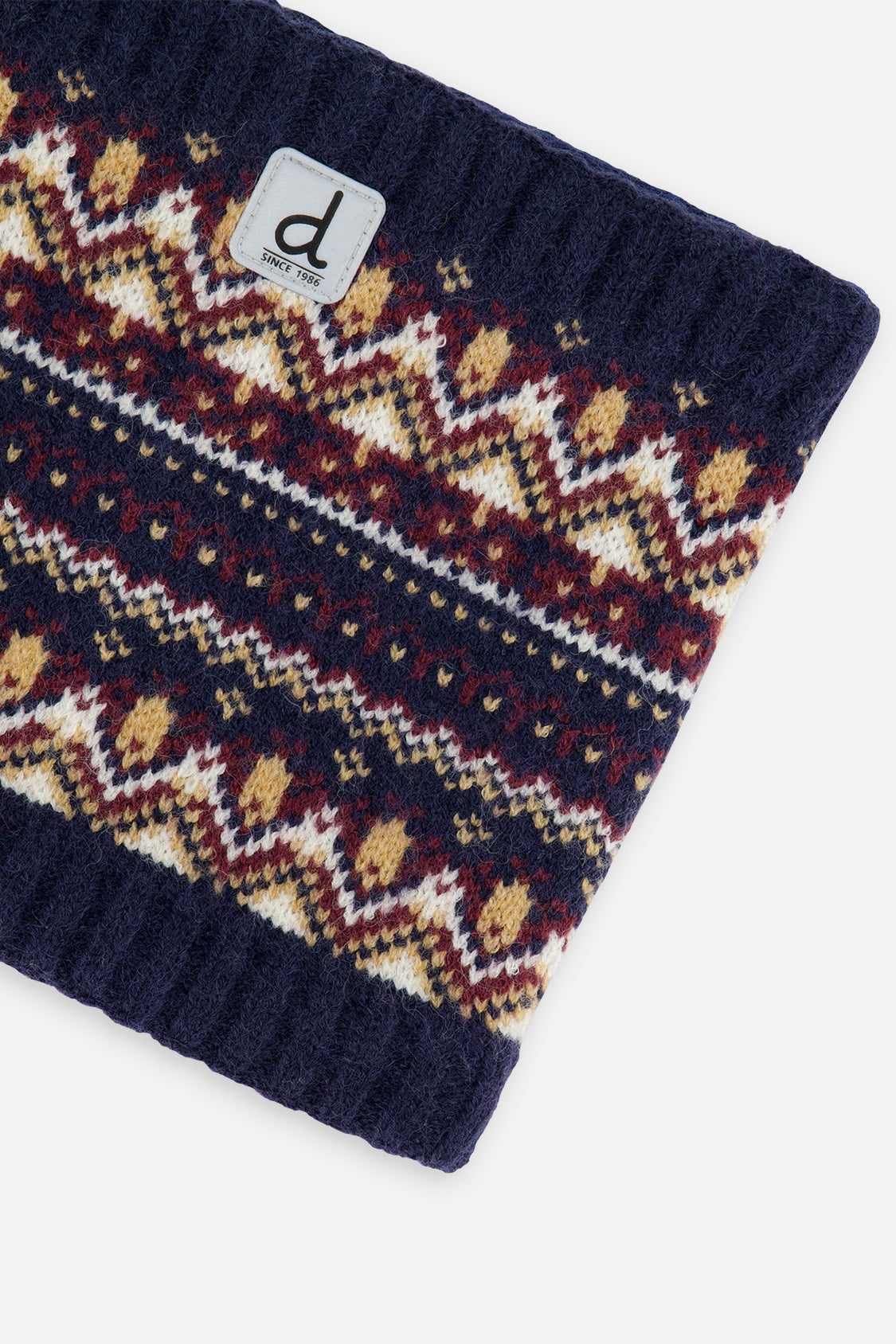 Winter Knit Neckwarmer Blue And Red Jacquard - J10Z41_1J073