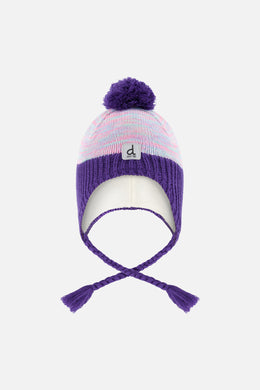 Winter Peruvian Knit Hat With Pompom Multicolored - J10Z42_1J083