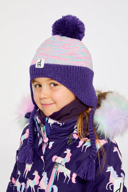 Winter Peruvian Knit Hat With Pompom Multicolored - J10Z42_1J083