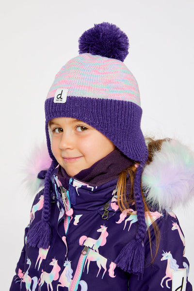 Winter Peruvian Knit Hat With Pompom Multicolored - J10Z42_1J083
