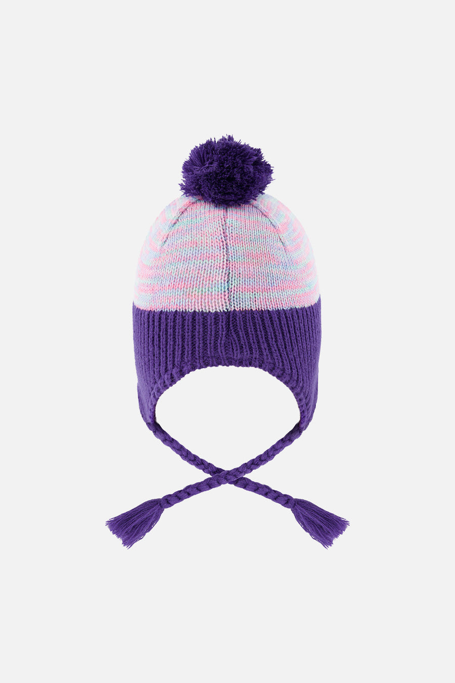 Winter Peruvian Knit Hat With Pompom Multicolored - J10Z42_1J083