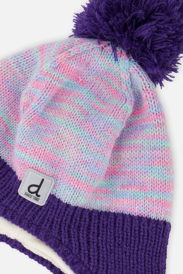Winter Peruvian Knit Hat With Pompom Multicolored - J10Z42_1J083