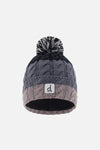 Bonnet d'hiver en tricot avec pompom noir et gris