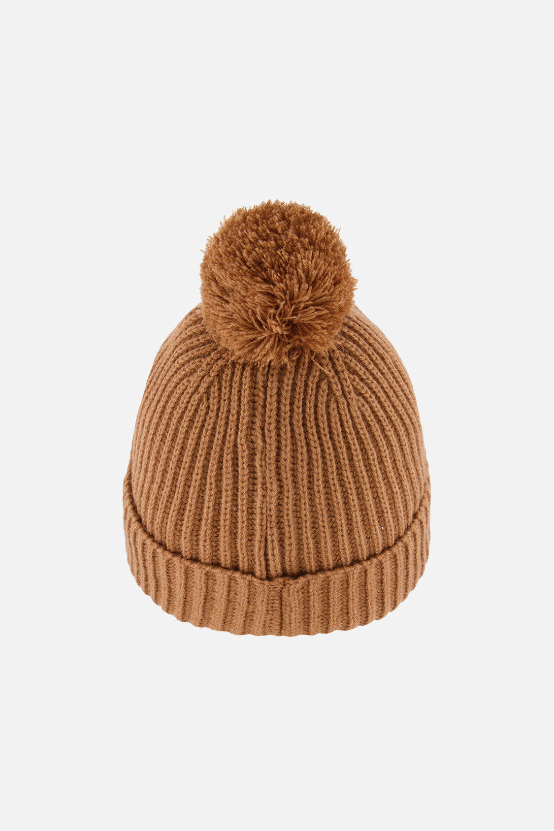 Bonnet d'hiver en tricot avec pompom brun