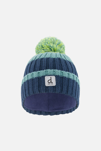Winter Knit Hat With Pompom Dark Turquoise
