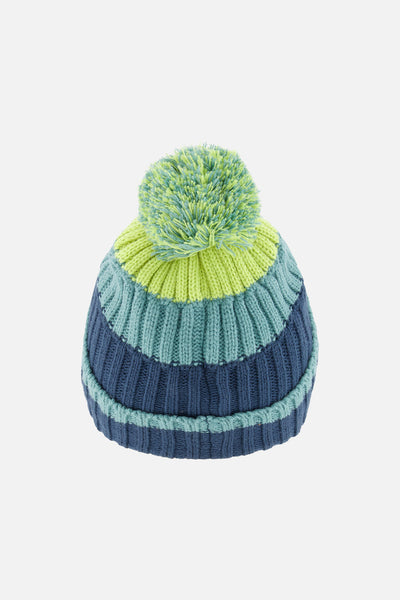 Winter Knit Hat With Pompom Dark Turquoise