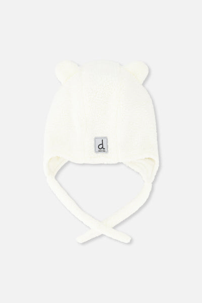 Baby Winter Sherpa Hat With Ear Flaps And Ears Off-White - J10ZA01_01880