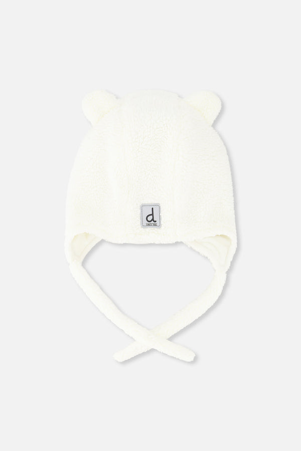 Baby Winter Sherpa Hat With Ear Flaps And Ears Off-White - J10ZA01_01880