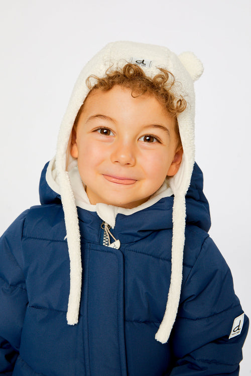 Baby Winter Sherpa Hat With Ear Flaps And Ears Off-White - J10ZA01_01880