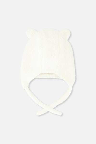 Baby Winter Sherpa Hat With Ear Flaps And Ears Off-White - J10ZA01_01880
