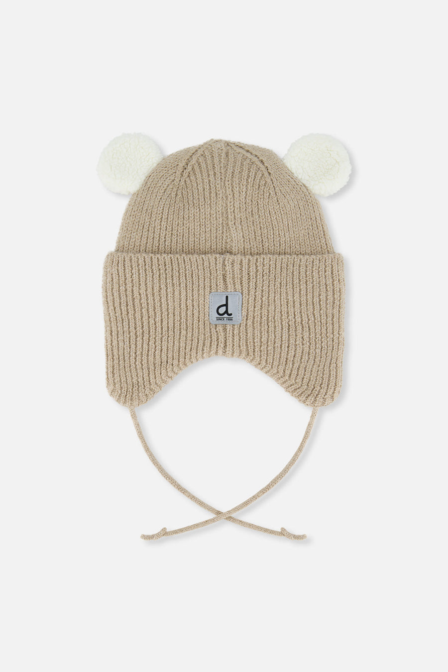 Baby Winter Knit Hat With Ear Flaps And Ears Light Taupe - J10ZA03_01870
