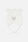 Baby Winter Knit Hat With Ear Flaps And Ears Off-White - J10ZA03_01880