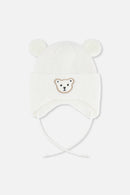 Baby Winter Knit Hat With Ear Flaps And Ears Off-White - J10ZA03_01880