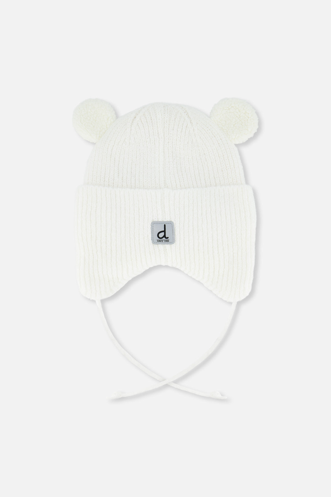 Baby Winter Knit Hat With Ear Flaps And Ears Off-White - J10ZA03_01880