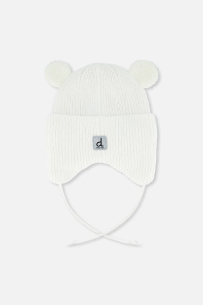 Baby Winter Knit Hat With Ear Flaps And Ears Off-White - J10ZA03_01880