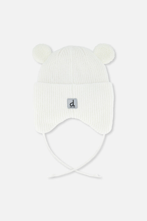 Baby Winter Knit Hat With Ear Flaps And Ears Off-White - J10ZA03_01880